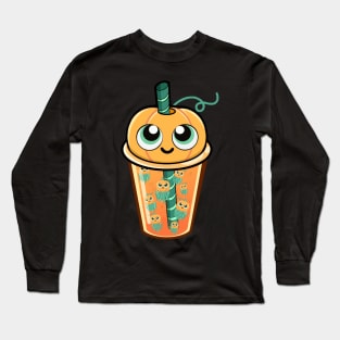 Pumpkin Boba Jellyfish Long Sleeve T-Shirt